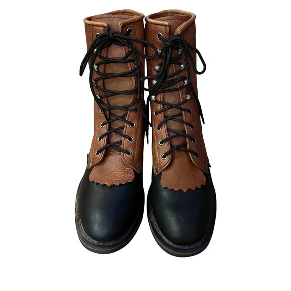 Ad Tec Packer Work Boots Mens 11 Used Oil Tanned Leather 9” Western - Picture 2 of 16